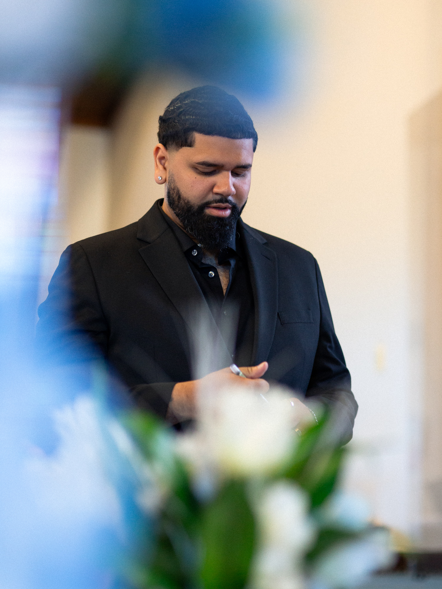 candid photo of a wedding guest