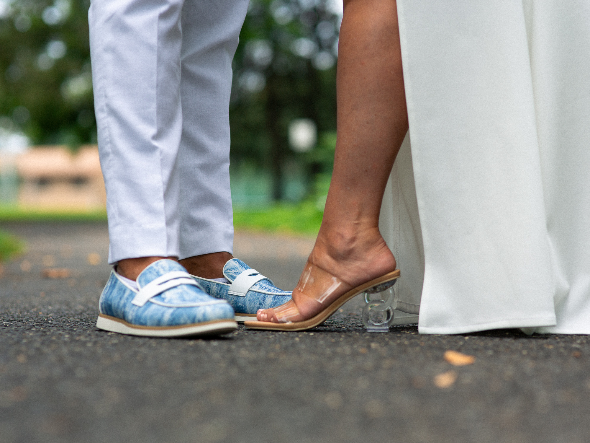 bride and groom shoes