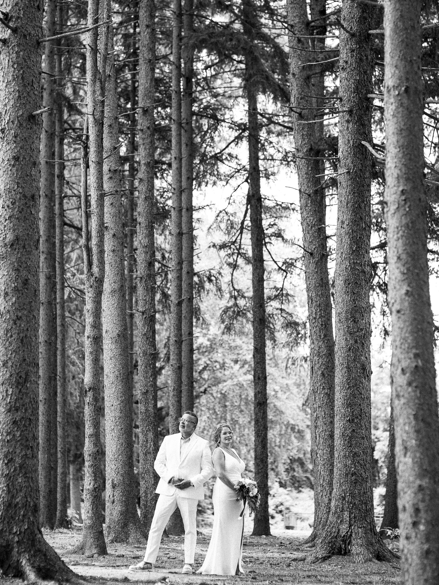 artistic photo of bride and groom