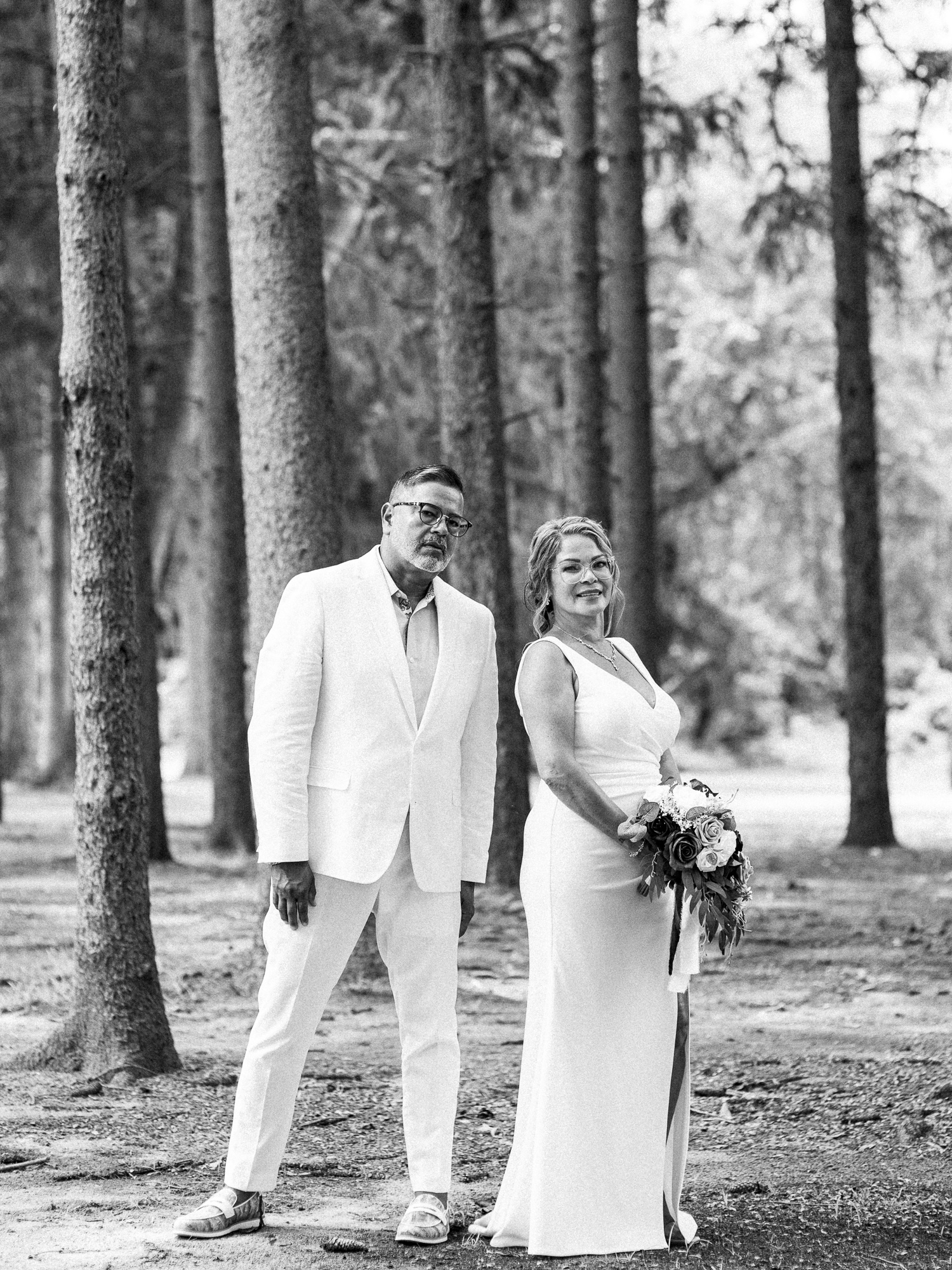 artistic photo of bride and groom