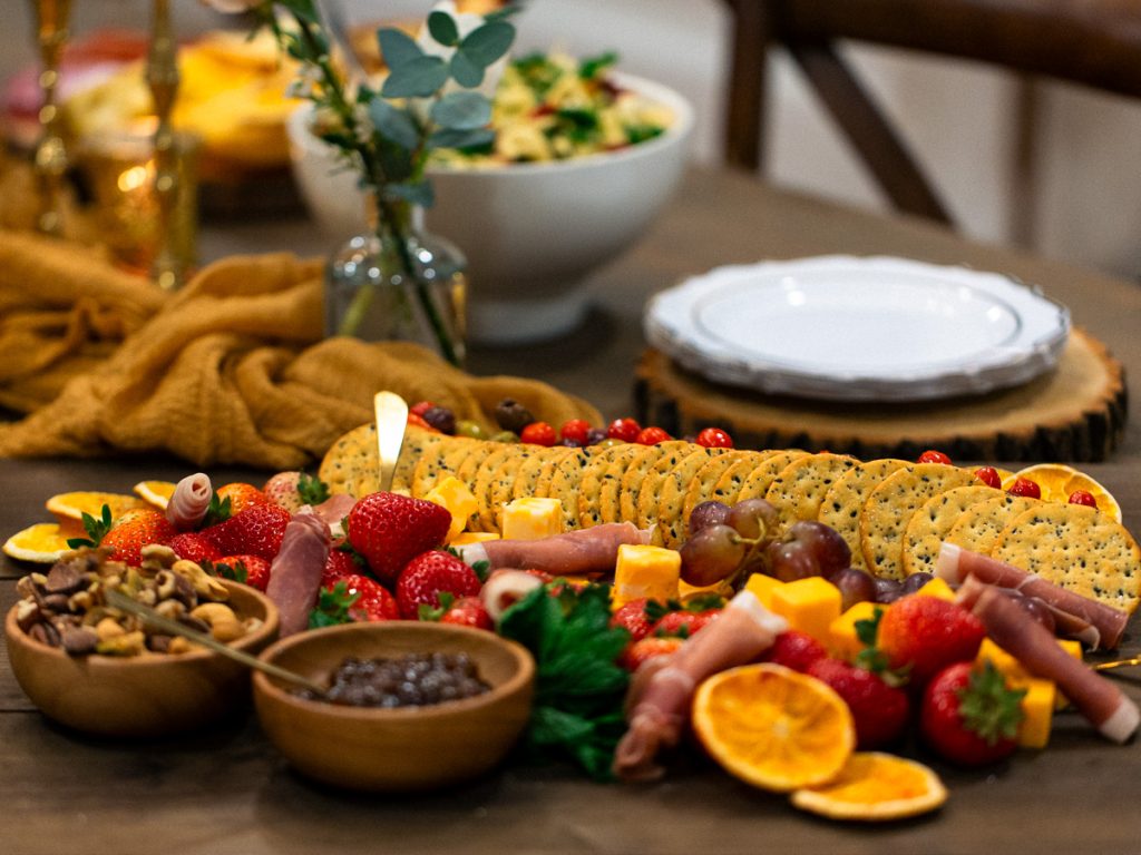 Close up of charcuterie board