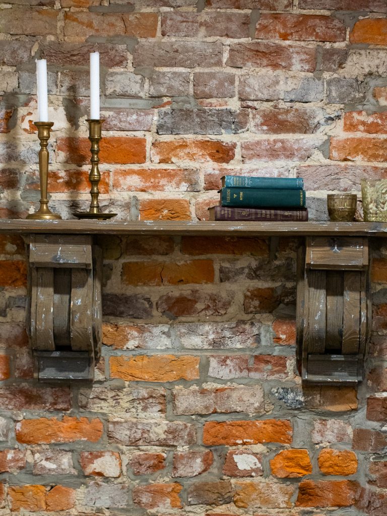 Close up of bookshelf