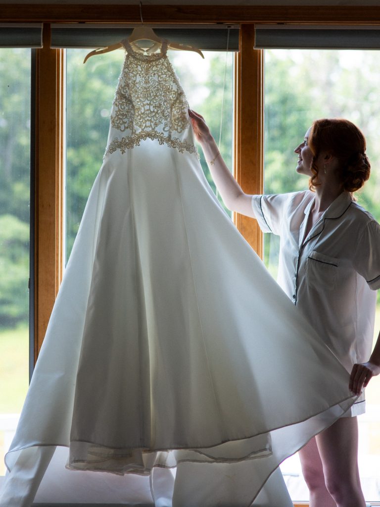 bride with wedding dress