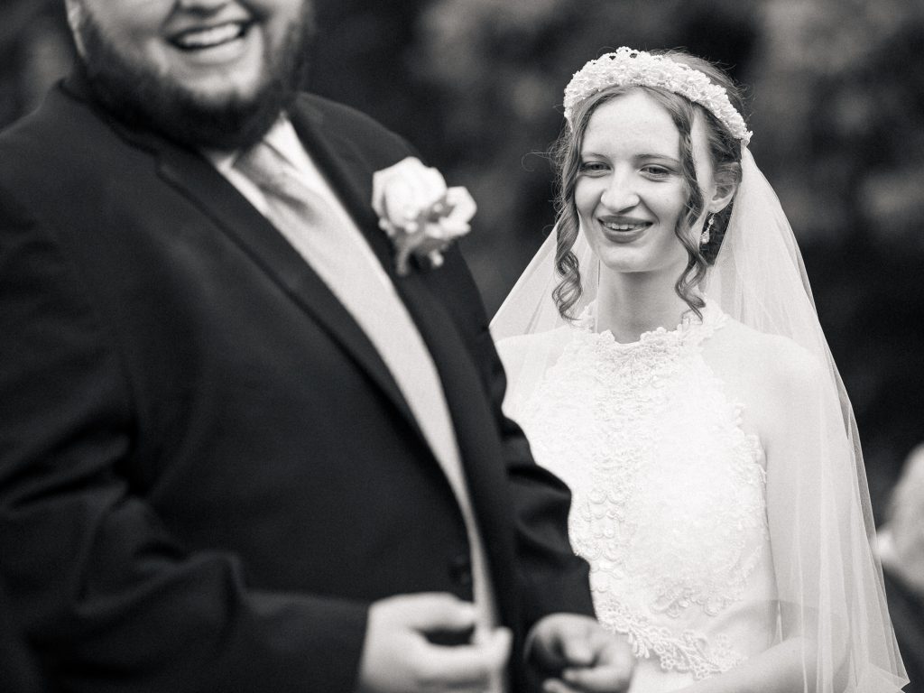 candid photo of bride druing ceremony