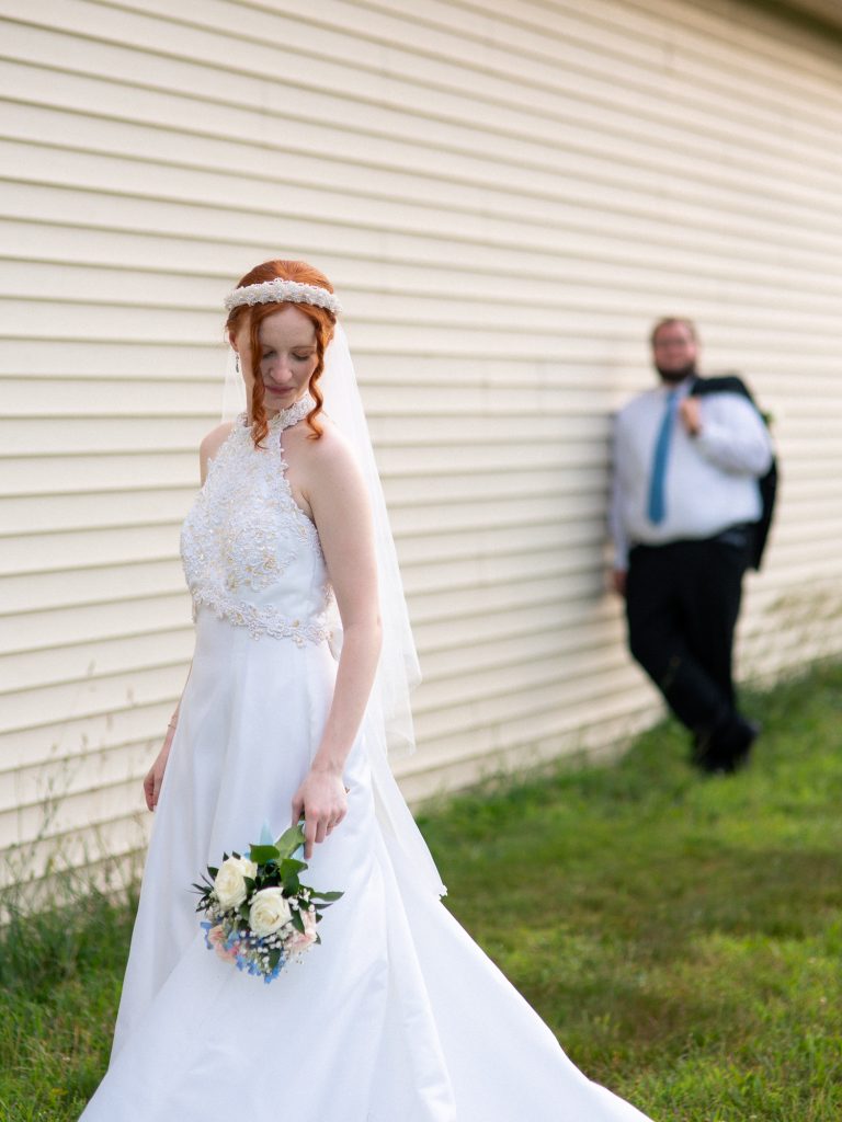 artistic photo of a bride and groom