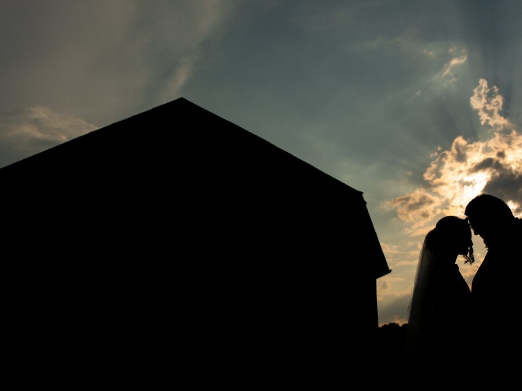 sunset photo of a married couple