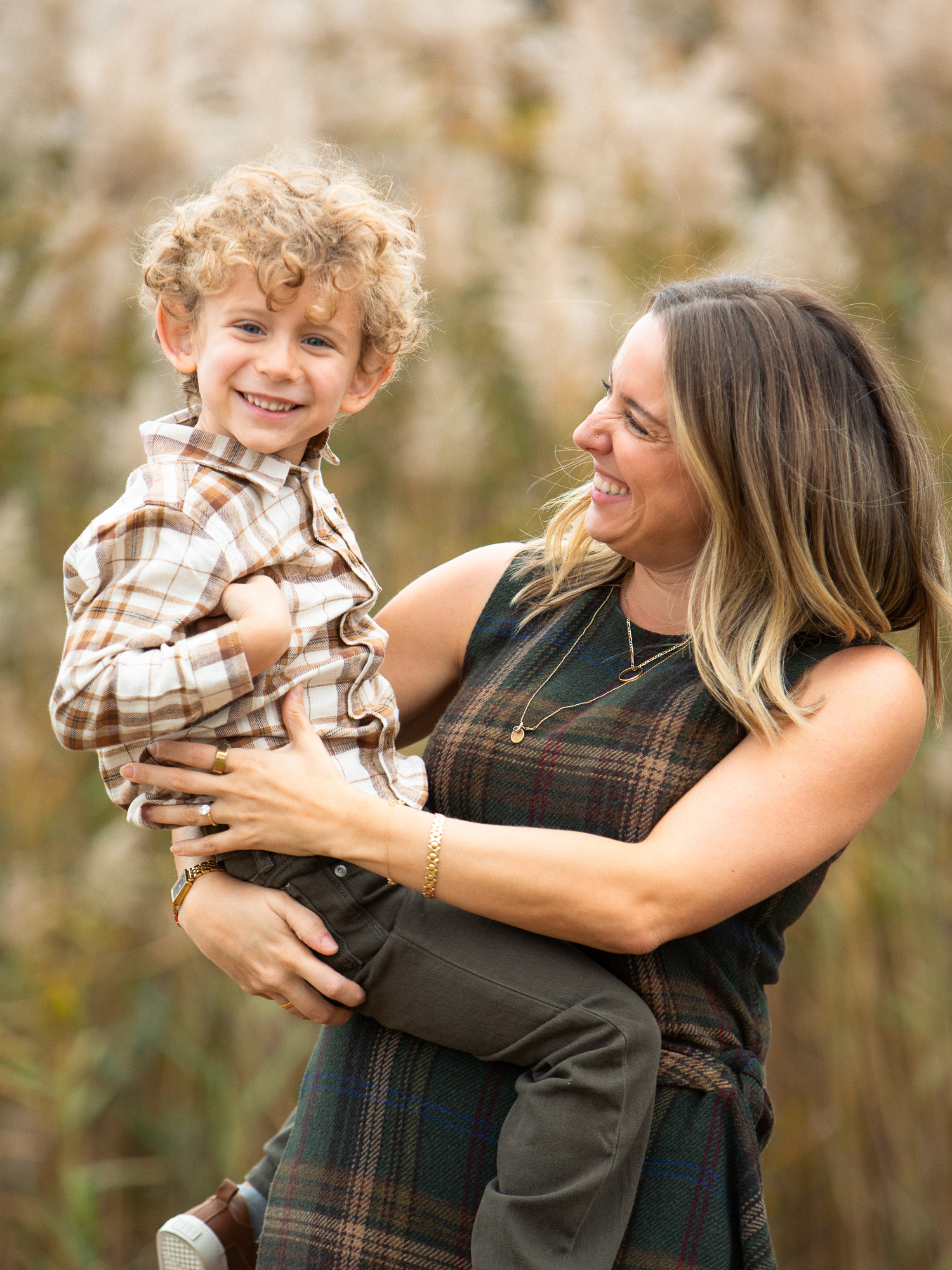 candid of mom and son