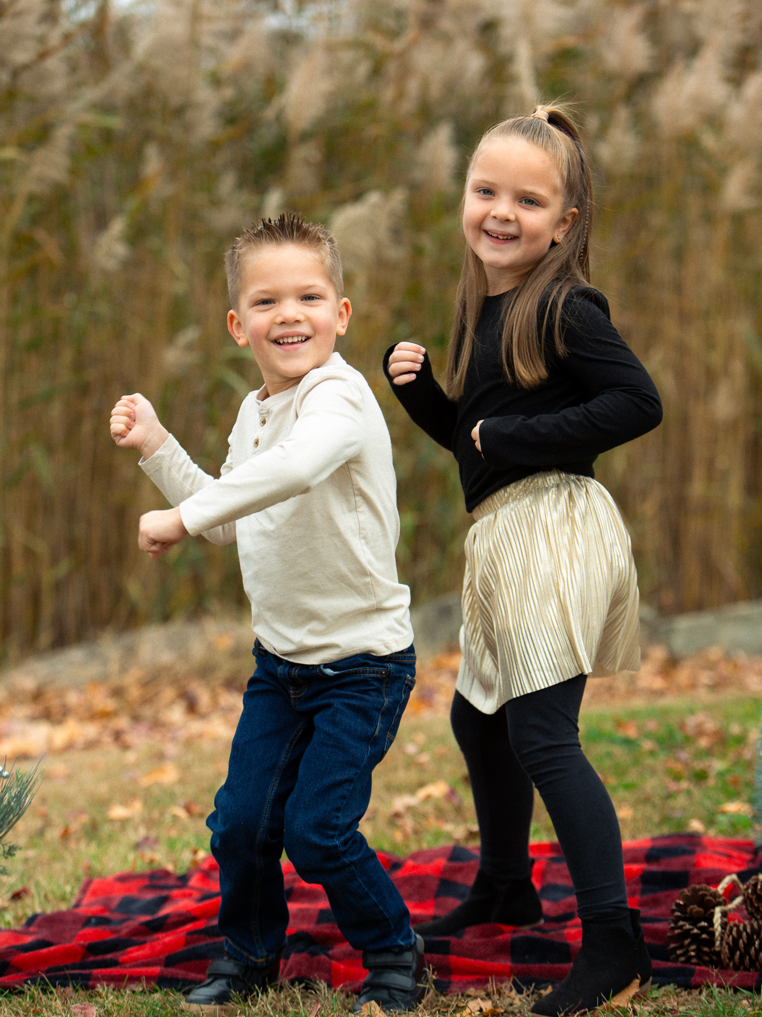 candid of two kids dancing