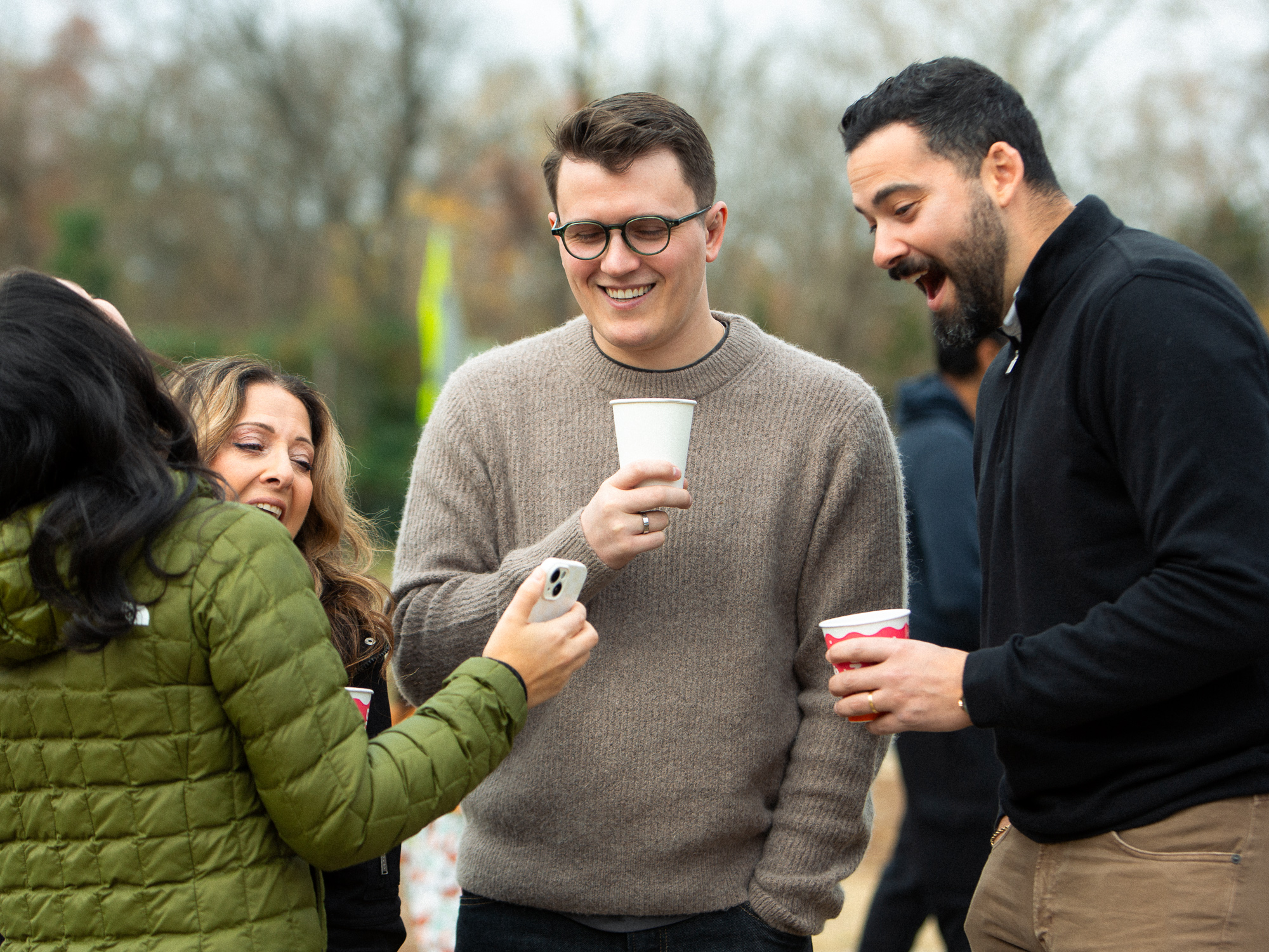 candid of people haning out