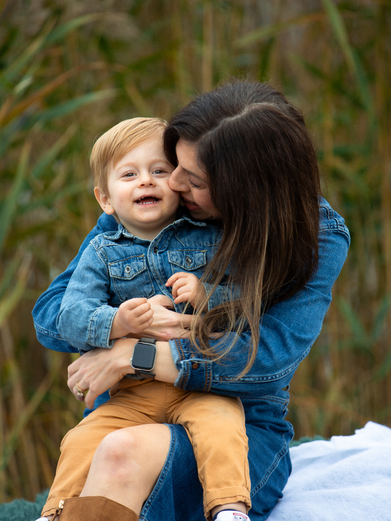 candid photo of mom and boy